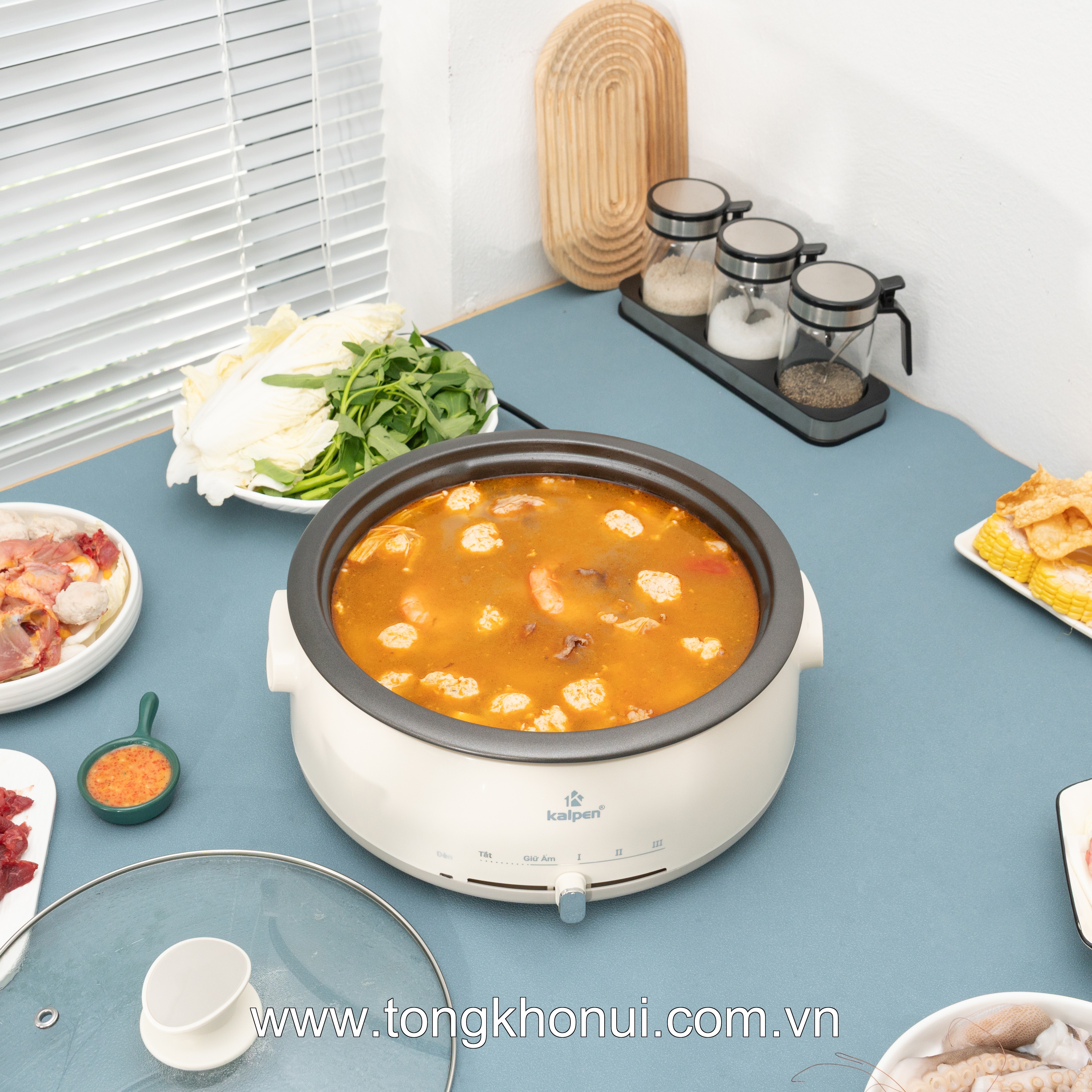 Nồi lẩu điện Kalpen 4L khay lẩu tháo rời, 1660W, P11 ảnh 10